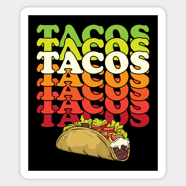 Retro Taco Sticker by tommartinart